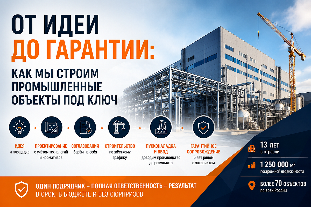 СБГ: 13 лет комплексного строительства промышленных объектов под ключ